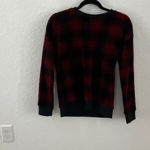 Abercrombie & Fitch Kids Red and Black Plaid Crew Neck